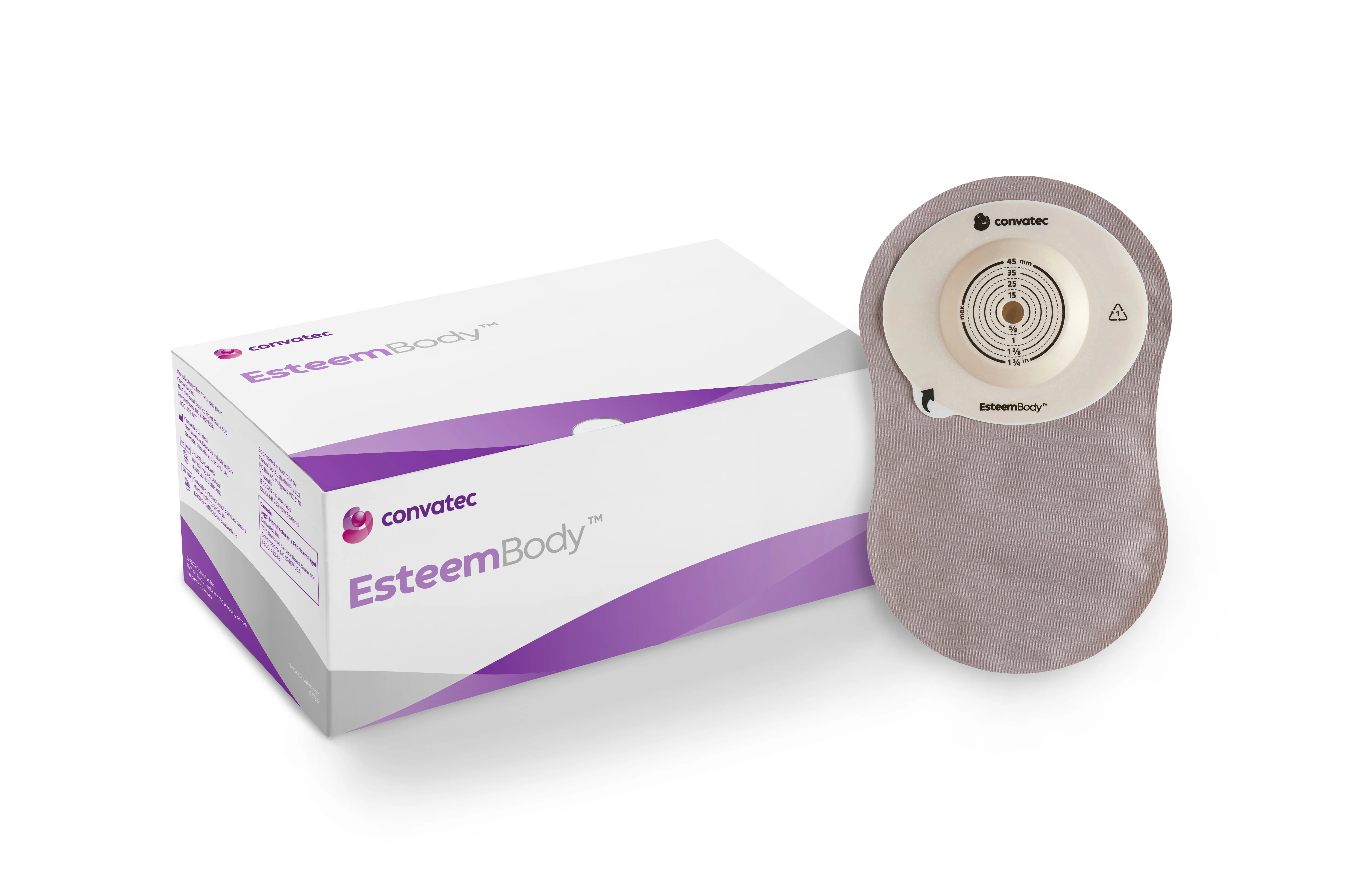  Esteem Body™ Soft Convex One-Piece Closed-end Pouch and outer packaging 