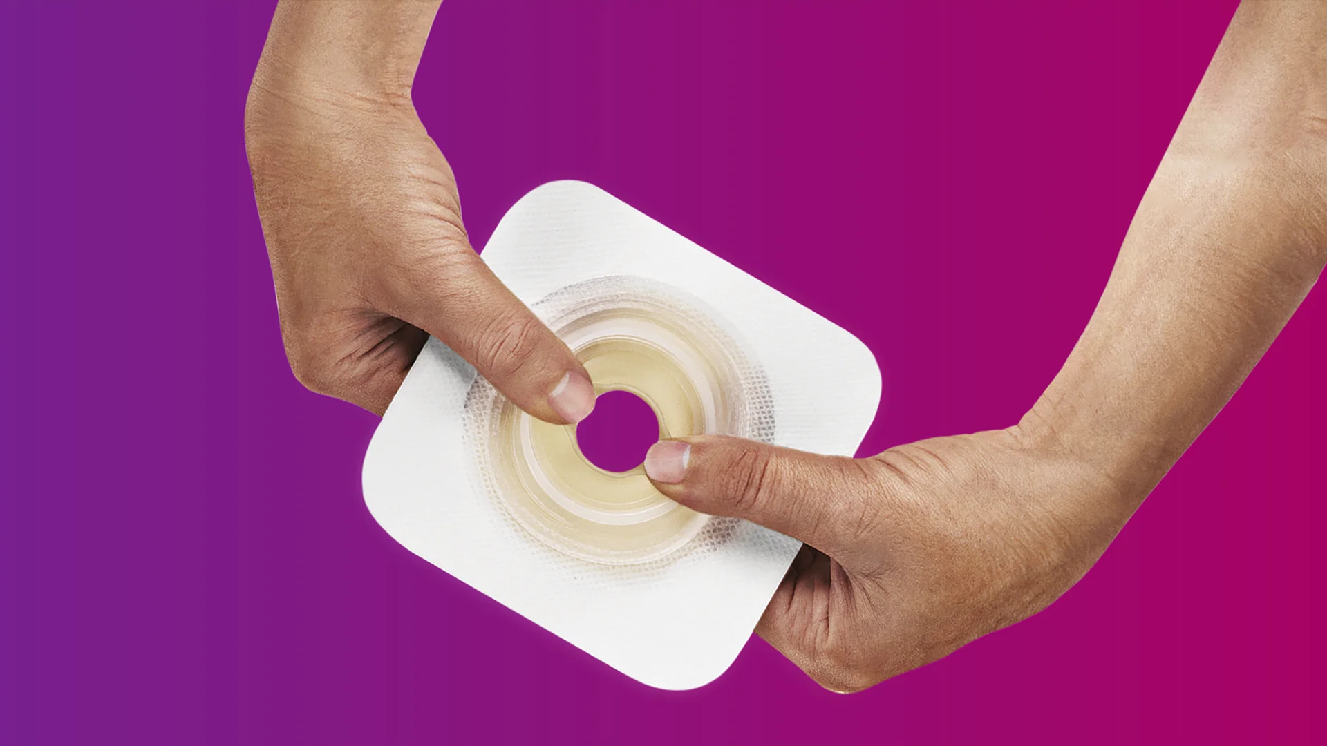 拿著粘合劑的手