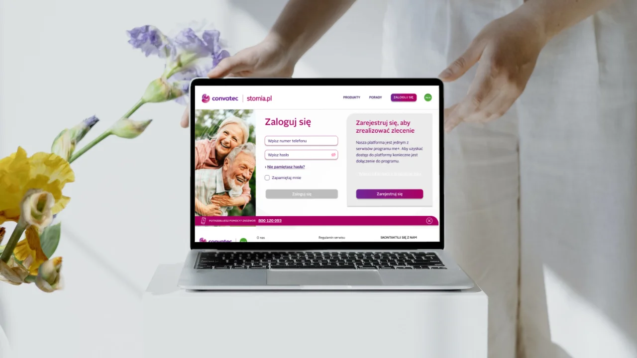 Uzyskaj dostęp do aplikacji do pielęgnacji stomii Convatec w dowolnym momencie za pośrednictwem aplikacji mobilnej